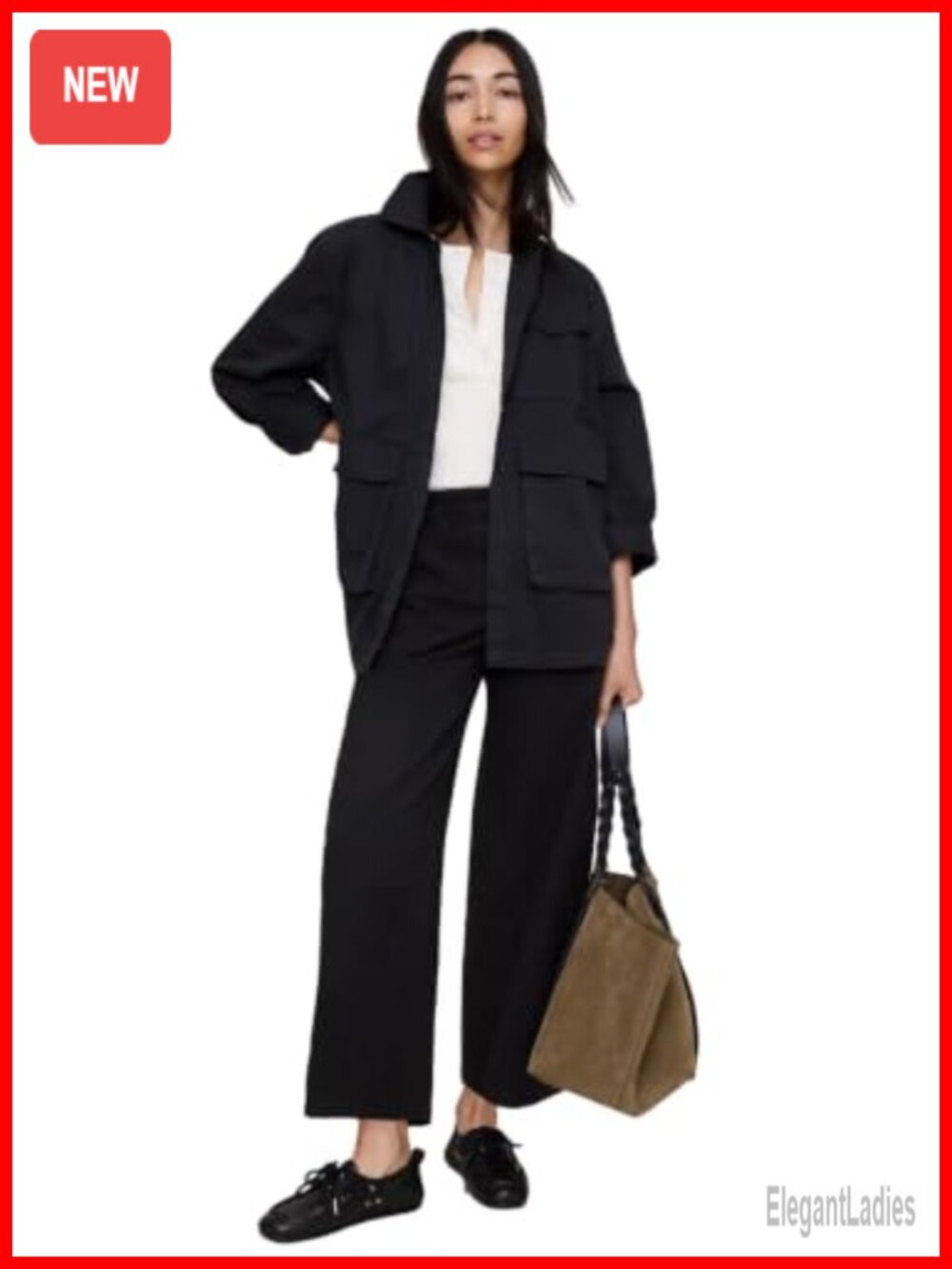 Mid-Rise Painter Pull-On Pant Relaxed Barrel Leg Ankle Crop